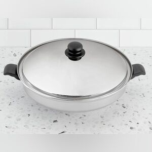 CUTCO Stainless Steel 14.5” Wok & Cover 5 Ply Cookware Pot Pan Healthy Cooking